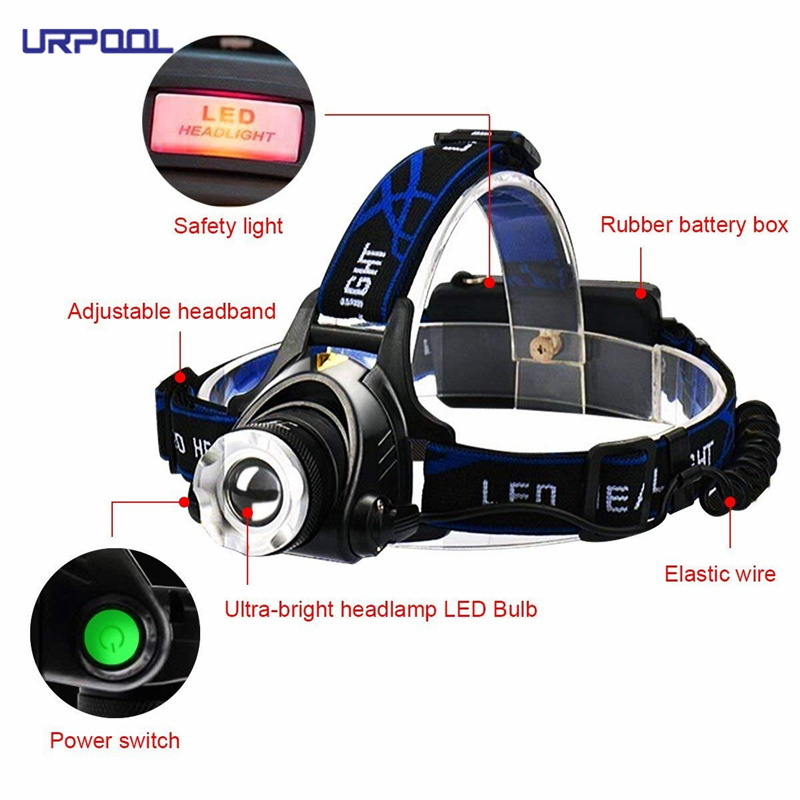 zoom headlamp head lamp flashlight aluminium dimmable led flashlight/torch