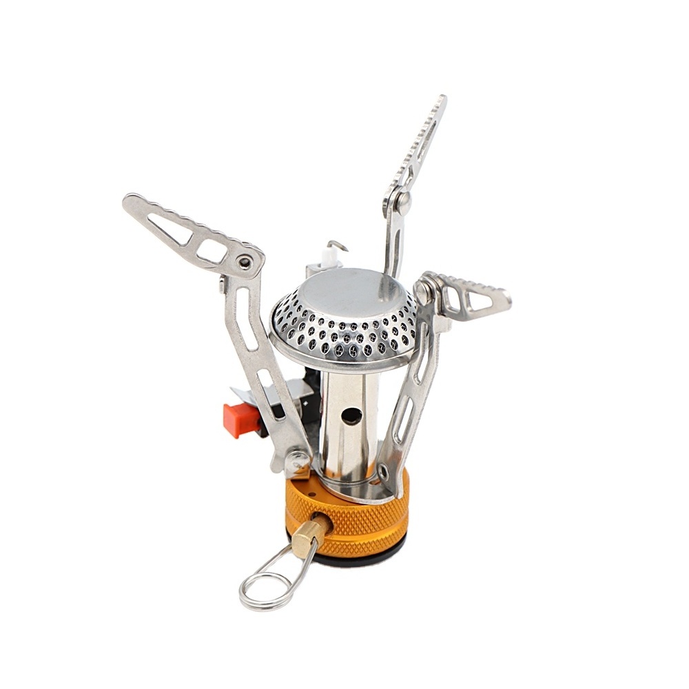 High quality Portable Mini outdoor camping gas stove Hiking cooking burner Backpacker Cook Stove lighter stove for camp