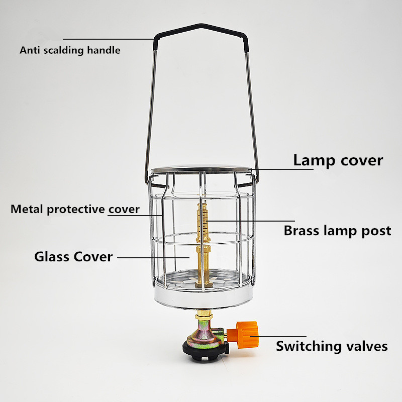 Gas Lantern Outdoor Piezo Ignition Gas Tent Lamp Mini Camping Gas Light