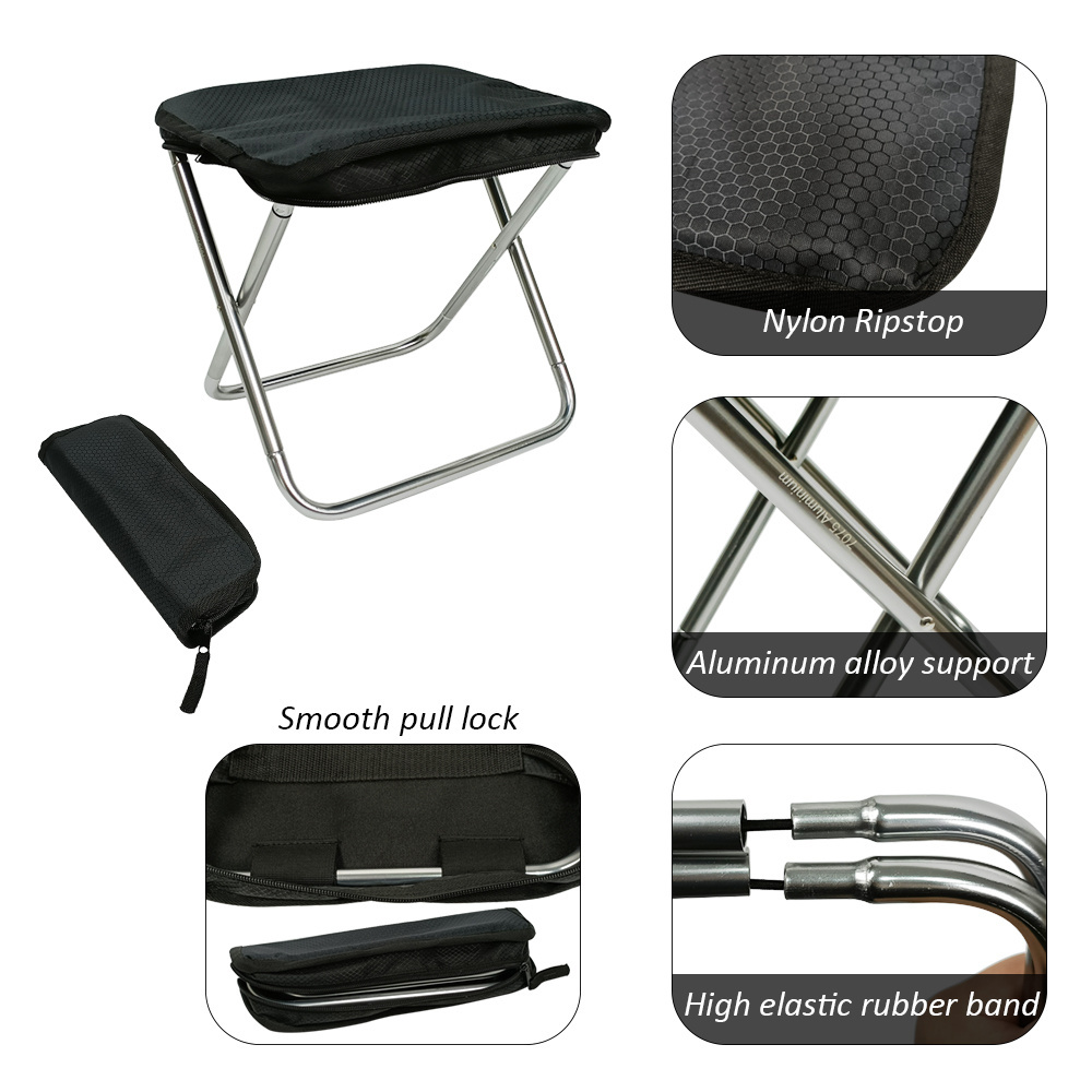 Mini Camping Chair, Outdoor Folding Aluminum Alloy Fishing chair, Portable Camping Stool, with Storage Bags for Adults Fishing