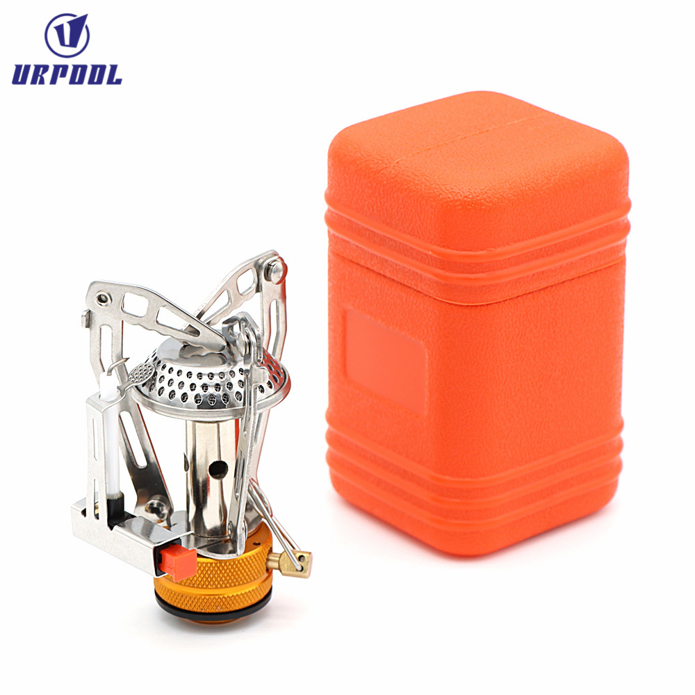 High quality Portable Mini outdoor camping gas stove Hiking cooking burner Backpacker Cook Stove lighter stove for camp