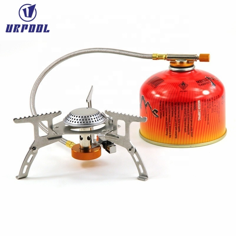 Pocket Camping Stove Folding Backpacking Gas Stoves Portable Alloy/Stainless steel Outdoor Cooking Butane Gas Burner