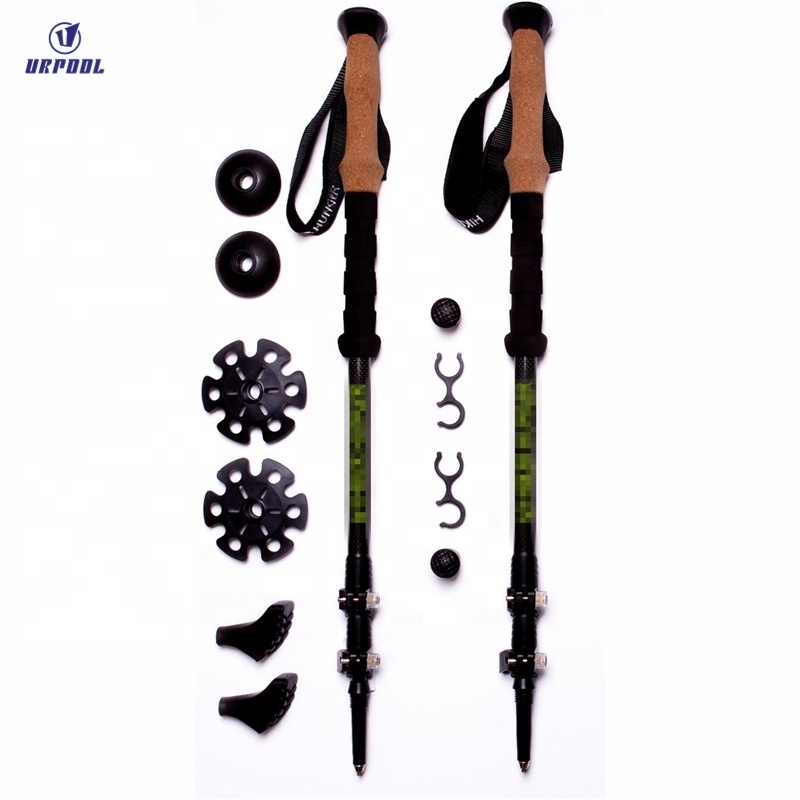 100% carbon nordic walking cane ski sticks man women bastones trekking poles hiking Ultralight 3 Sections for outdoor