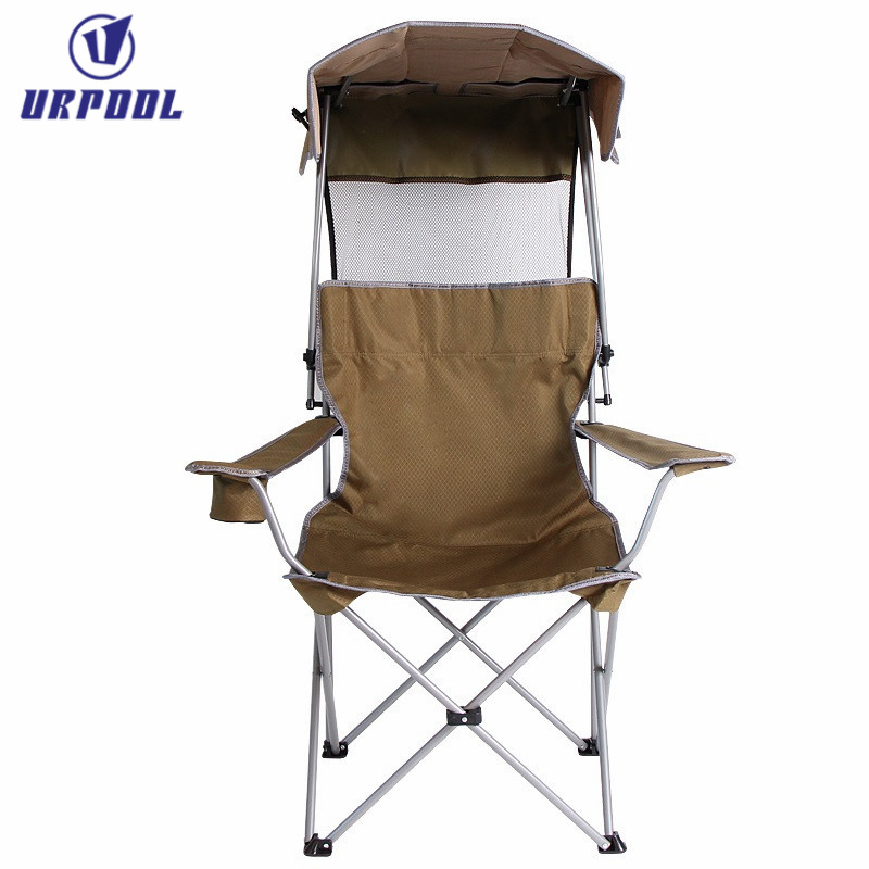 Portable fishing chair with sunshade, folding chair for fishing beach chair backrest with shed,camping chair