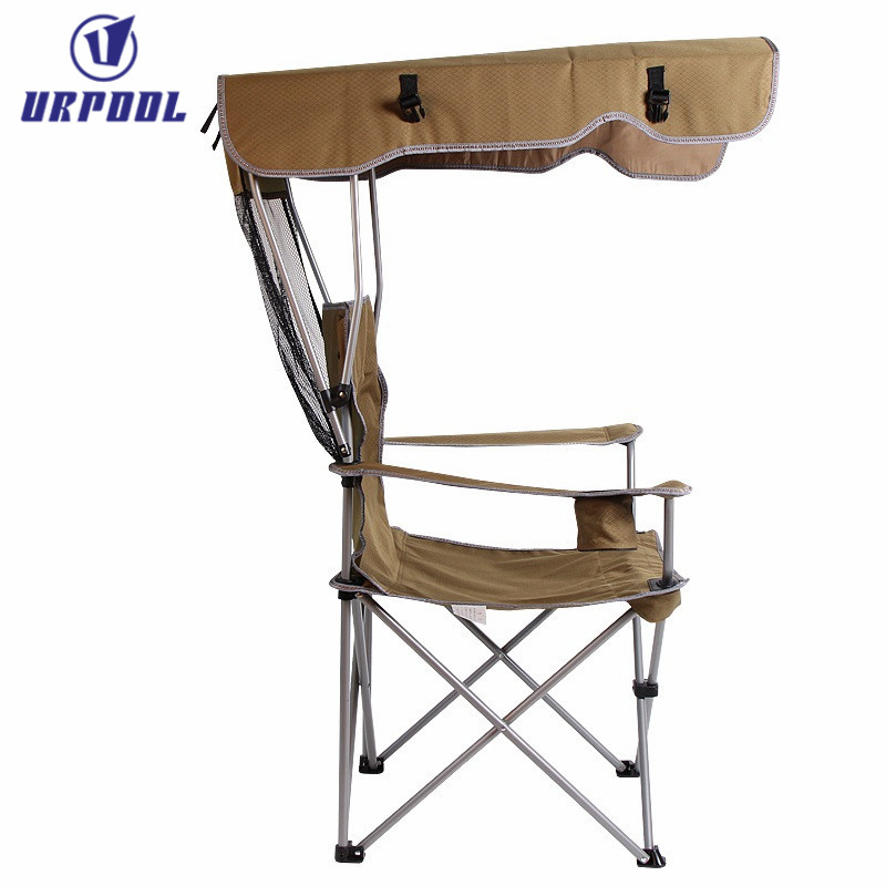 Portable fishing chair with sunshade, folding chair for fishing beach chair backrest with shed,camping chair