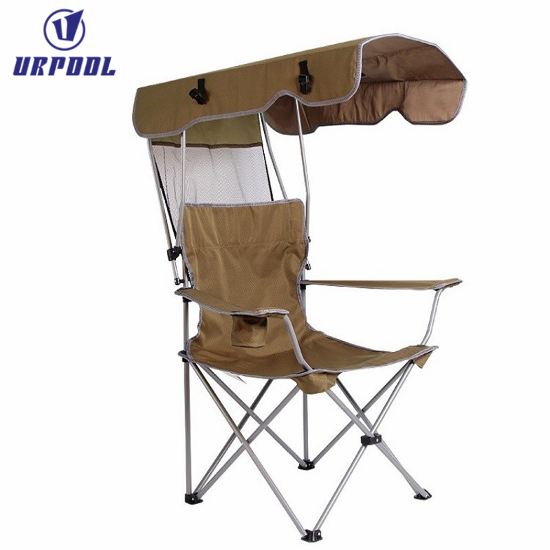 Portable fishing chair with sunshade, folding chair for fishing beach chair backrest with shed,camping chair