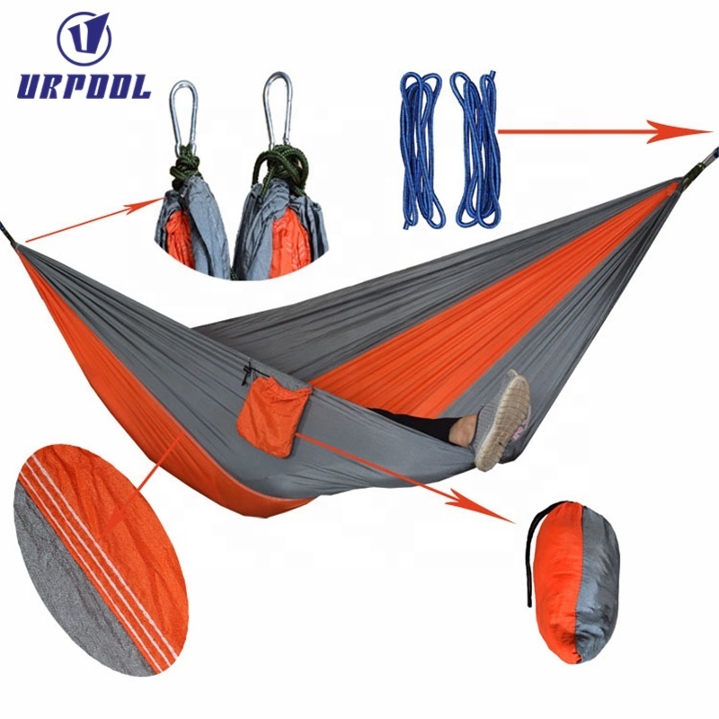 Lightweight Single & Double Camping Hammock With Hammock Tree Straps,Portable Parachute Nylon Camping Hammock for Backpacking