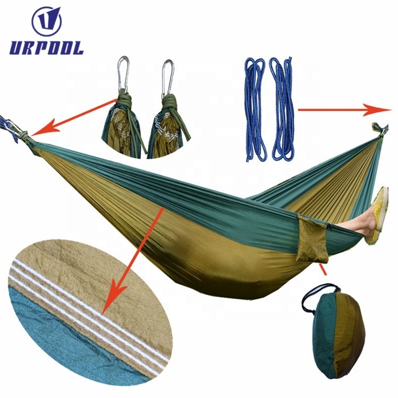 Lightweight Single & Double Camping Hammock With Hammock Tree Straps,Portable Parachute Nylon Camping Hammock for Backpacking