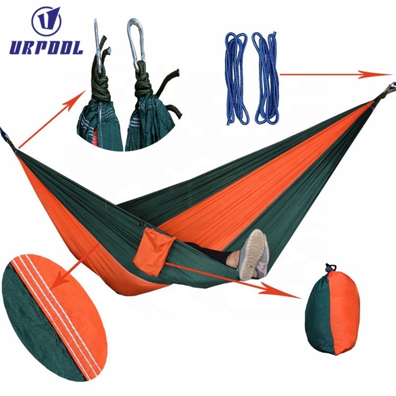 Lightweight Single & Double Camping Hammock With Hammock Tree Straps,Portable Parachute Nylon Camping Hammock for Backpacking