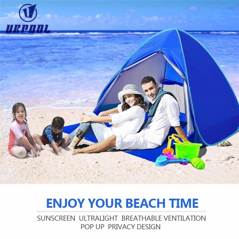 Garden Camping Picnic Beach Umbrella Beach Tent Automatic Pop Up Shade Cabana Portable UV Sun Shelter