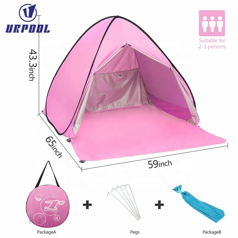 Garden Camping Picnic Beach Umbrella Beach Tent Automatic Pop Up Shade Cabana Portable UV Sun Shelter