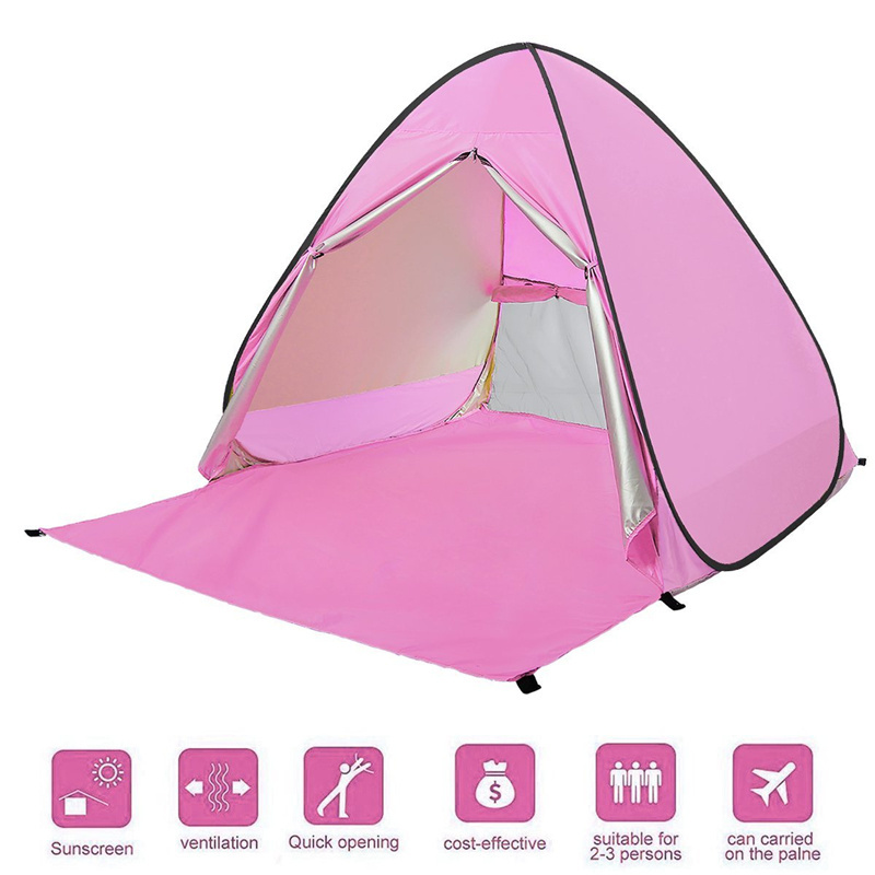 Garden Camping Picnic Beach Umbrella Beach Tent Automatic Pop Up Shade Cabana Portable UV Sun Shelter