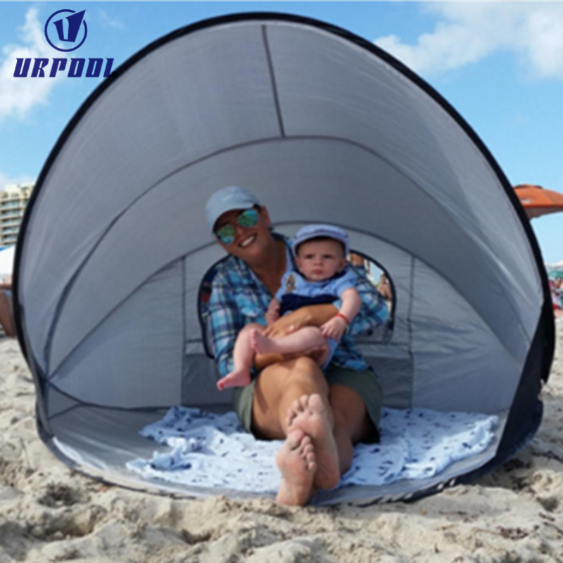 1-2 Persons Outdoor Beach Umbrella  Sun Shelter Automatic Pop Up Beach Tent for Beach