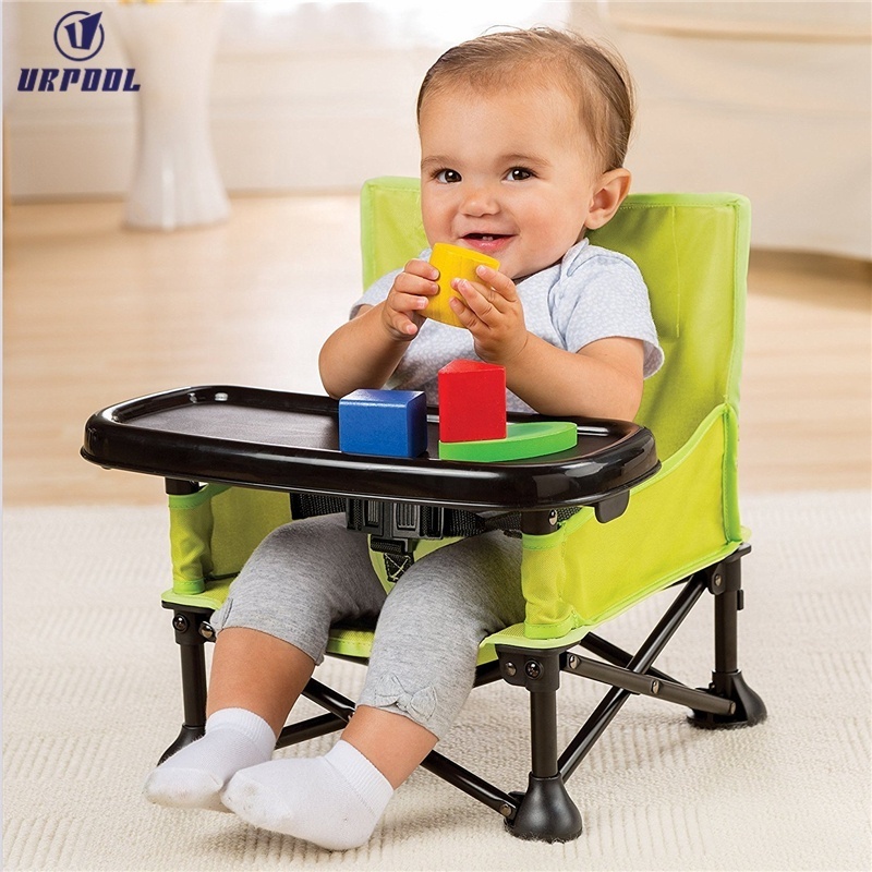 Adjustable Baby Toddler chair Kid Safety Seat folding mini outdoor travel baby chair with tray and carry bag for playtime