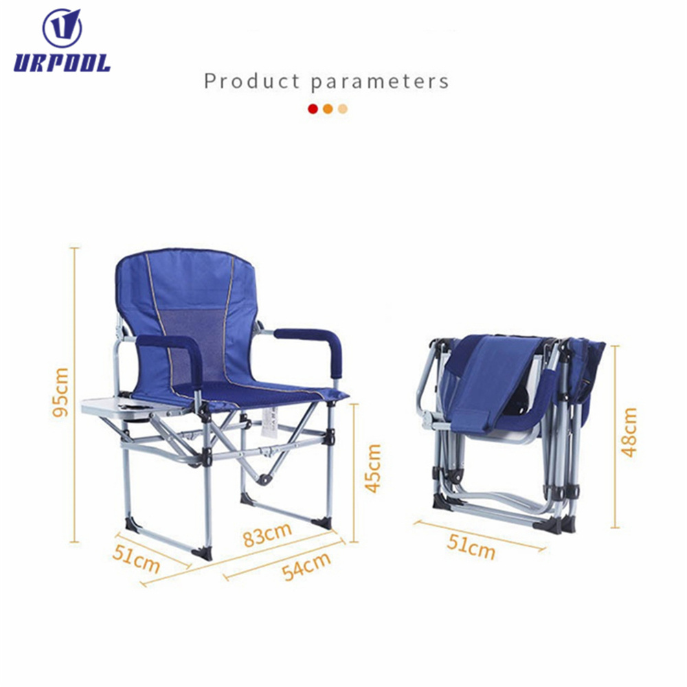 Outdoor Camping Chair Lawn Chairs Camping Directors Chair with Side Table and Storage Pockets for Outdoor Sports