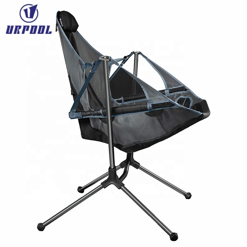 Portable beach folding chair  outdoor aluminum alloy rocking chair Moon Rocking chair for outdoor fishing