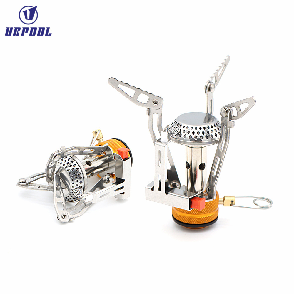 High quality Portable Mini outdoor camping gas stove Hiking cooking burner Backpacker Cook Stove lighter stove for camp