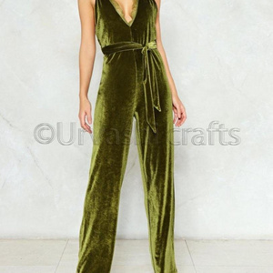 Gypsy Adult designer backless jumpsuit sexy women sleeveless sleeveless waist belt winter jumpsuits