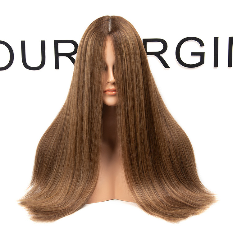 Best Selling Top Quality 100% European Russian Cuticle Aligned Virgin Human Hair Silk Top Jewish Wigs Kosher Wigs