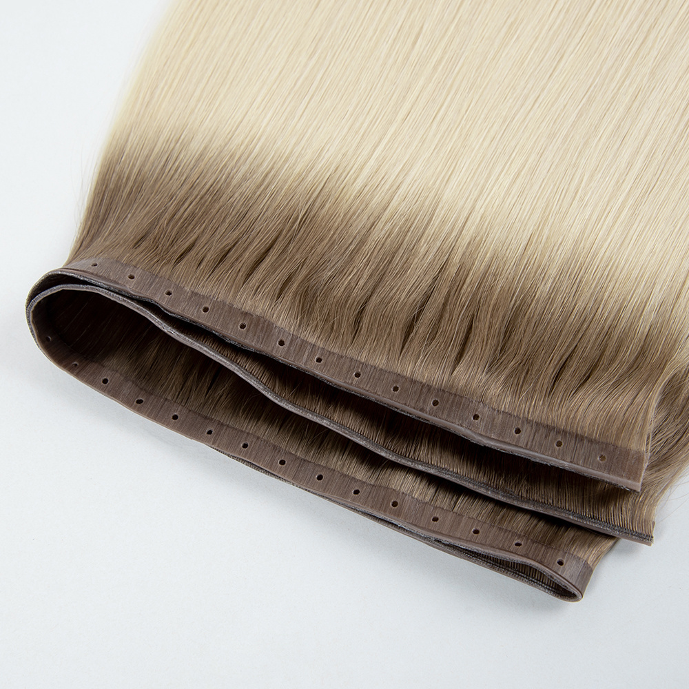 New Arrival PU Genius Tape Weft Virgin Double Drawn Russian Seamless XO Invisible Skin Weft With Holes Hair Extensions