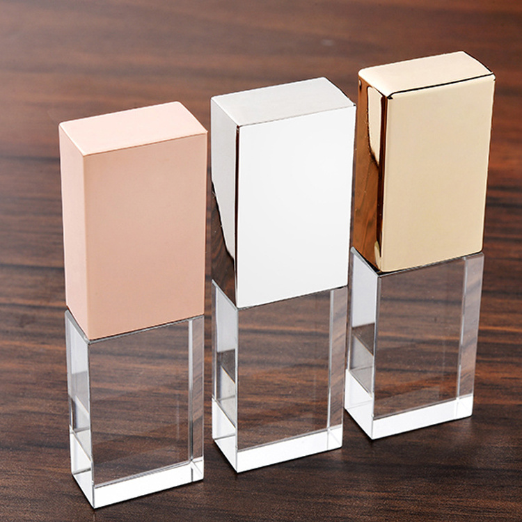 2023 Gadgets Corporate Gifts Cles USB 2.0 3.0 32GB 64GB 128GB Pormo Memoria USB LED Glass Flash Drive With Box Wedding USB stick