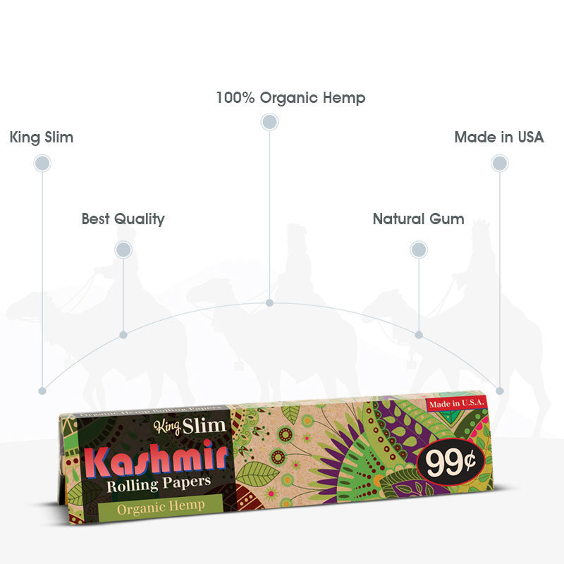 Kashmir Organic Hemp King Size Rolling Cigarette Paper Premium Quality made in usa