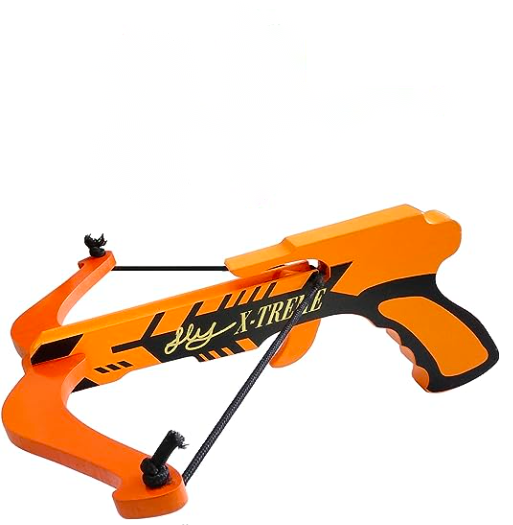 Fly-X-Treme Orange Wooden Crossbow Set with Perfect Crossbow Arrow for Bug Assault Pistol Bug Gun a Military Action Figure Toy