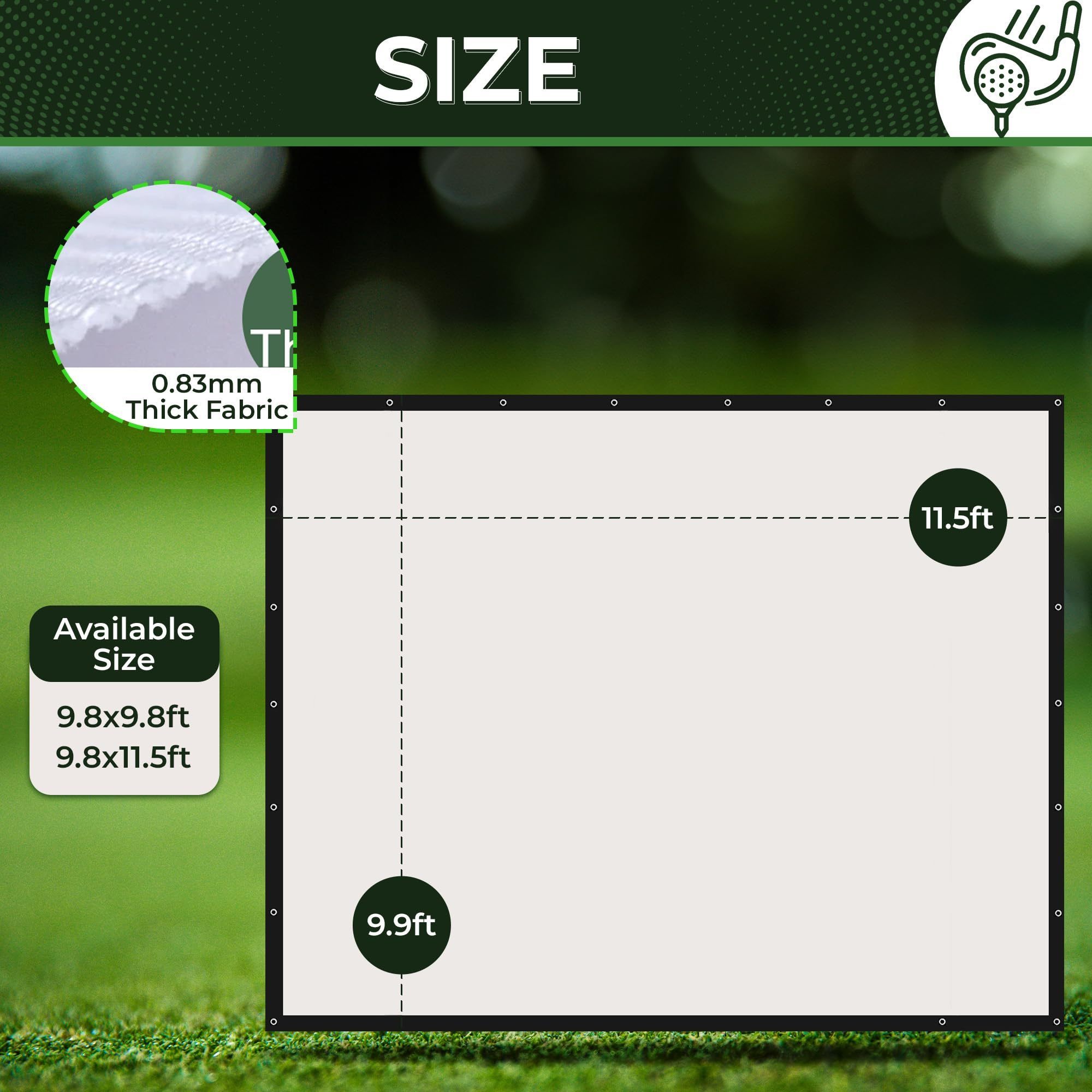 Durable Silence 3D Mesh & Woven Fabric 3d Impact Screen Virtual Low Noise Golf And Sport Simulator For Sale