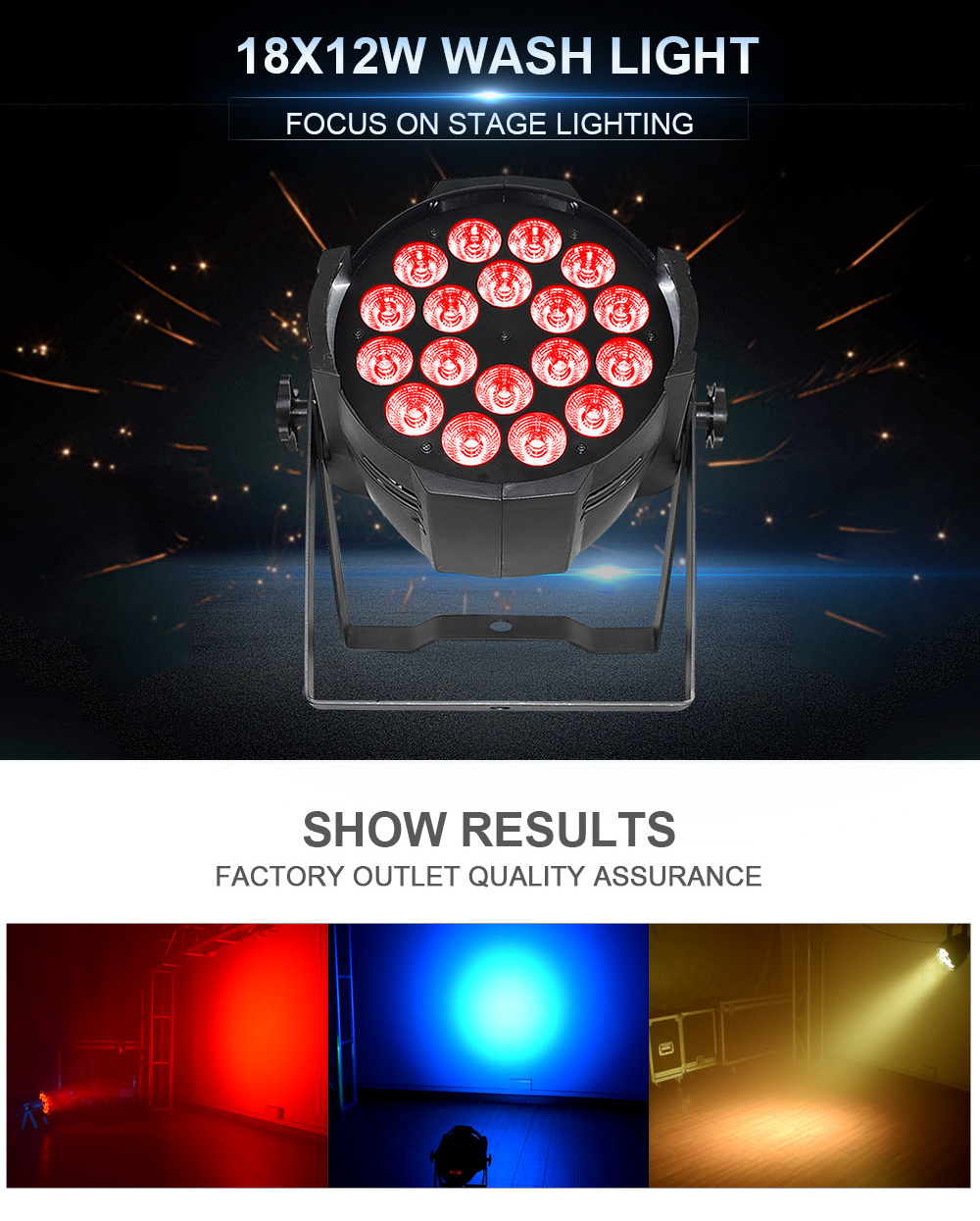 18x12W Led Par Can RGBW Dj Stage Light 4 In 1