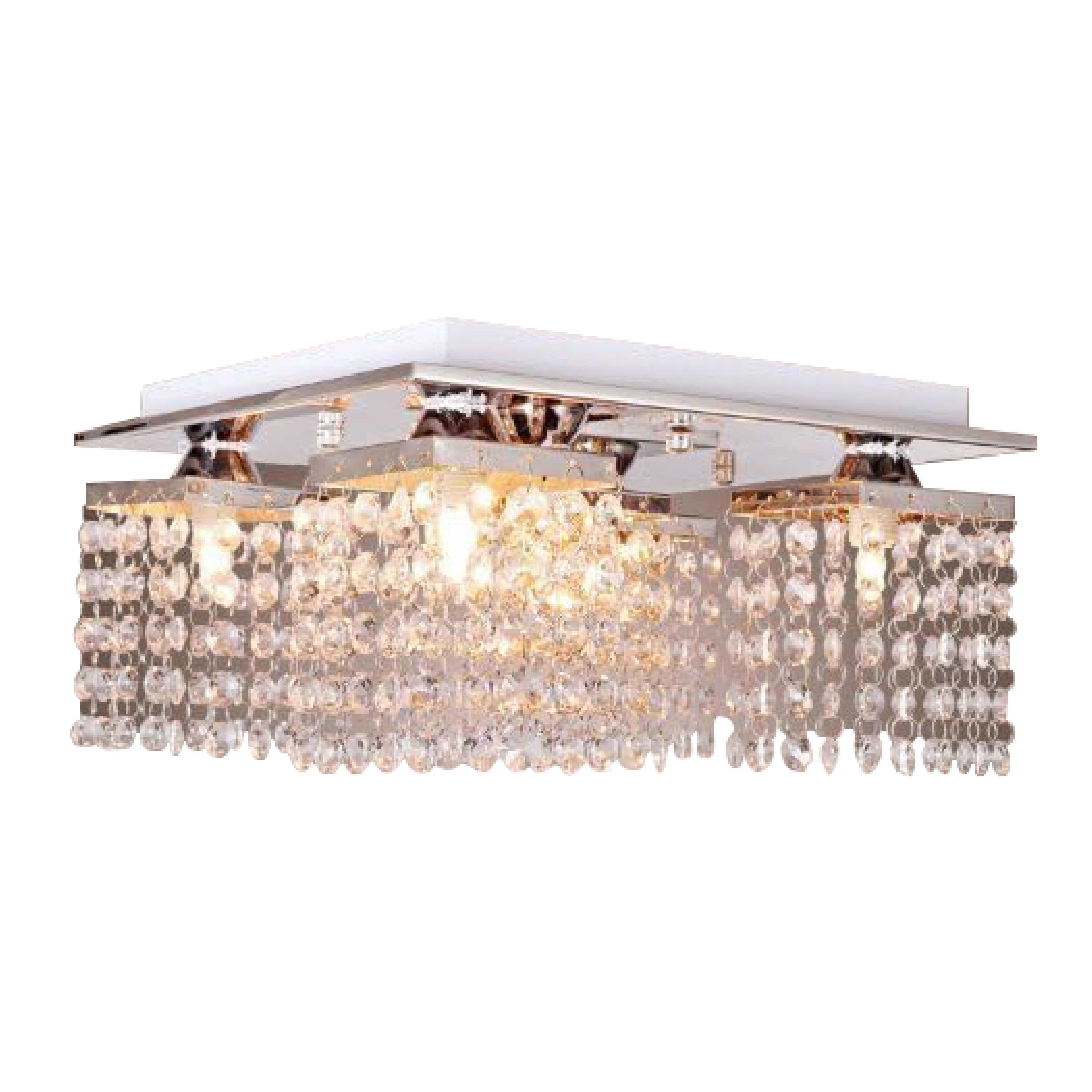 Crystal Ceiling Light 5 Light Chrome Flush Mount Ceiling Light Fixture