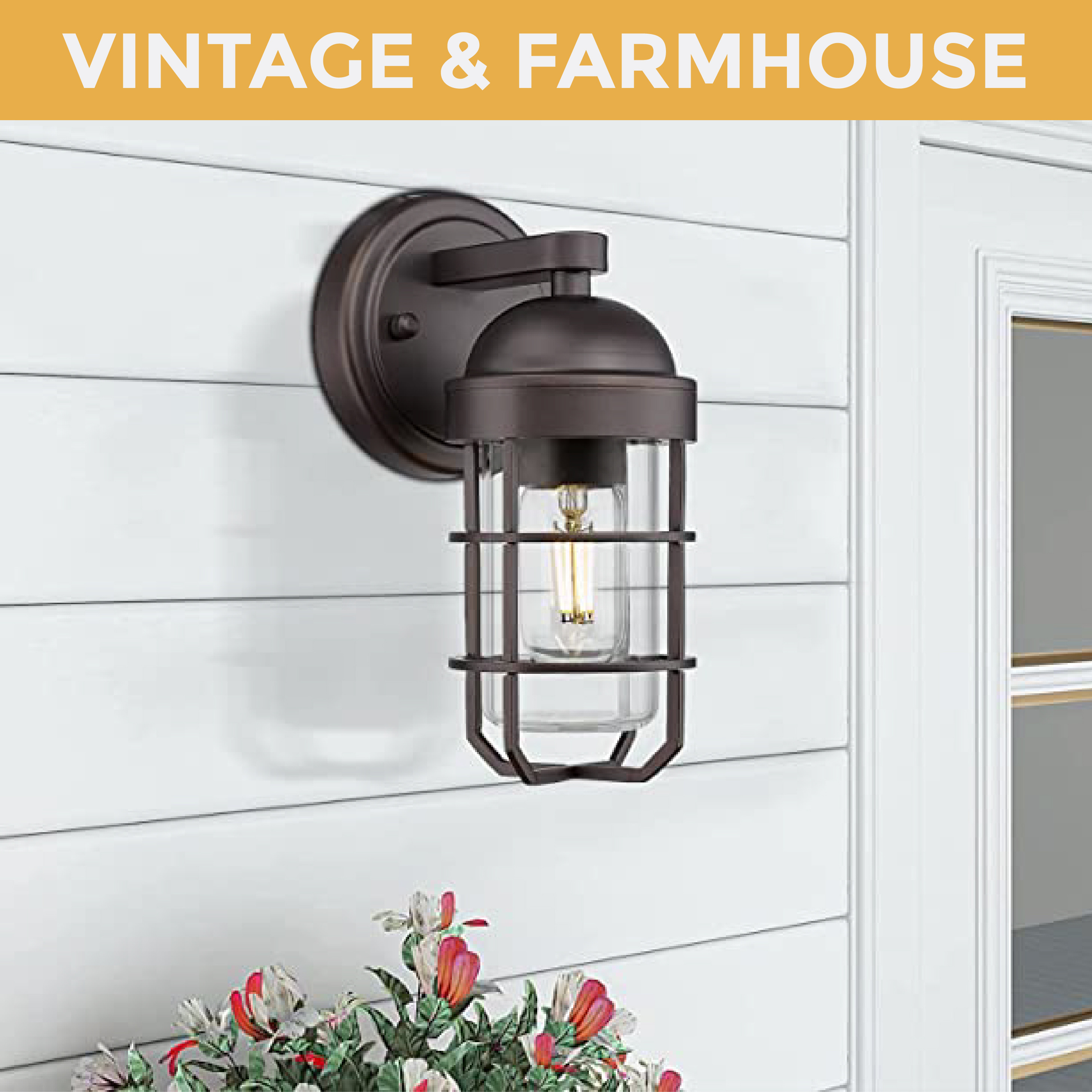 Metal outdoor light fixtures wall mount Oil-Rubbed Bronze led wall pack Farmhouse nautical lamp