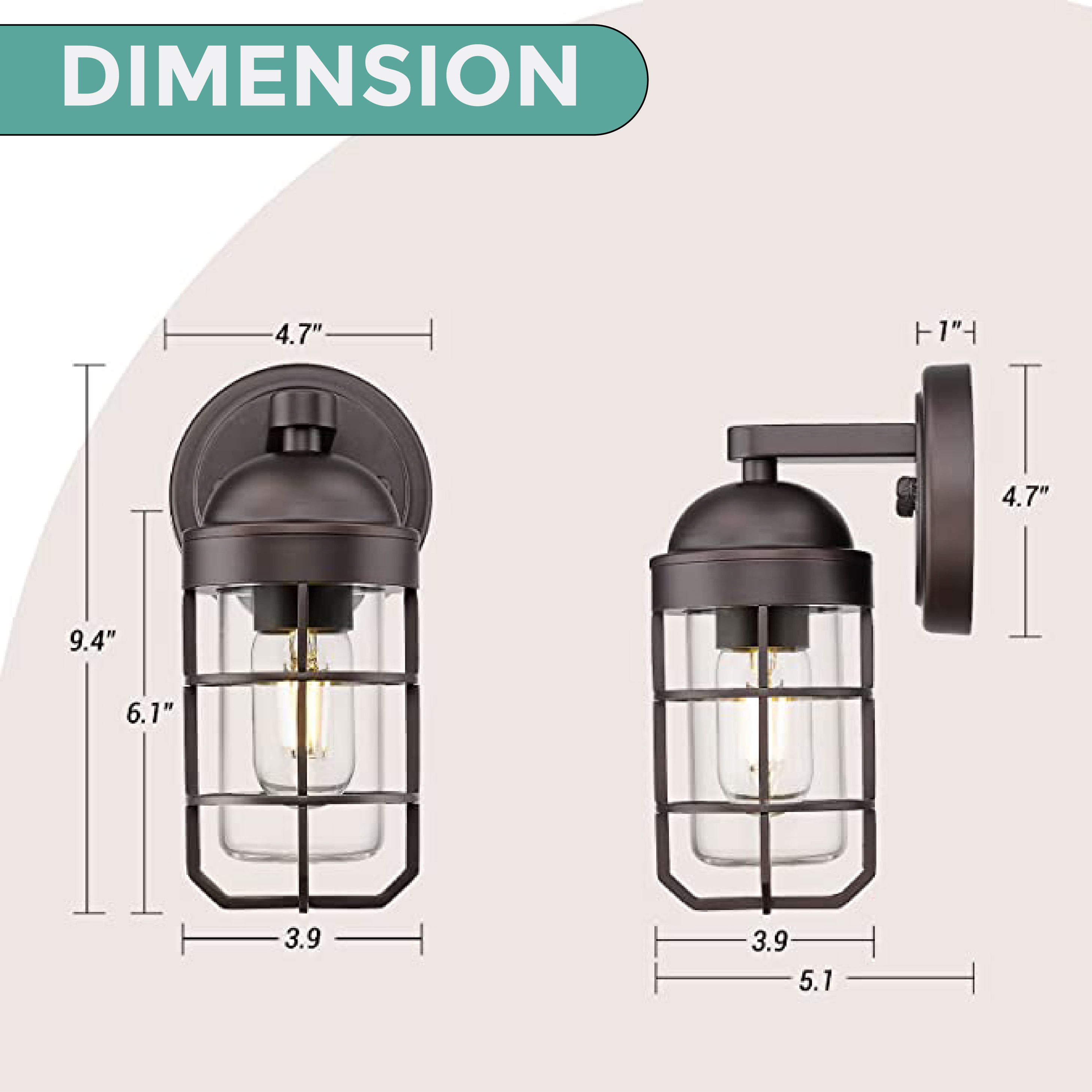 Metal outdoor light fixtures wall mount Oil-Rubbed Bronze led wall pack Farmhouse nautical lamp