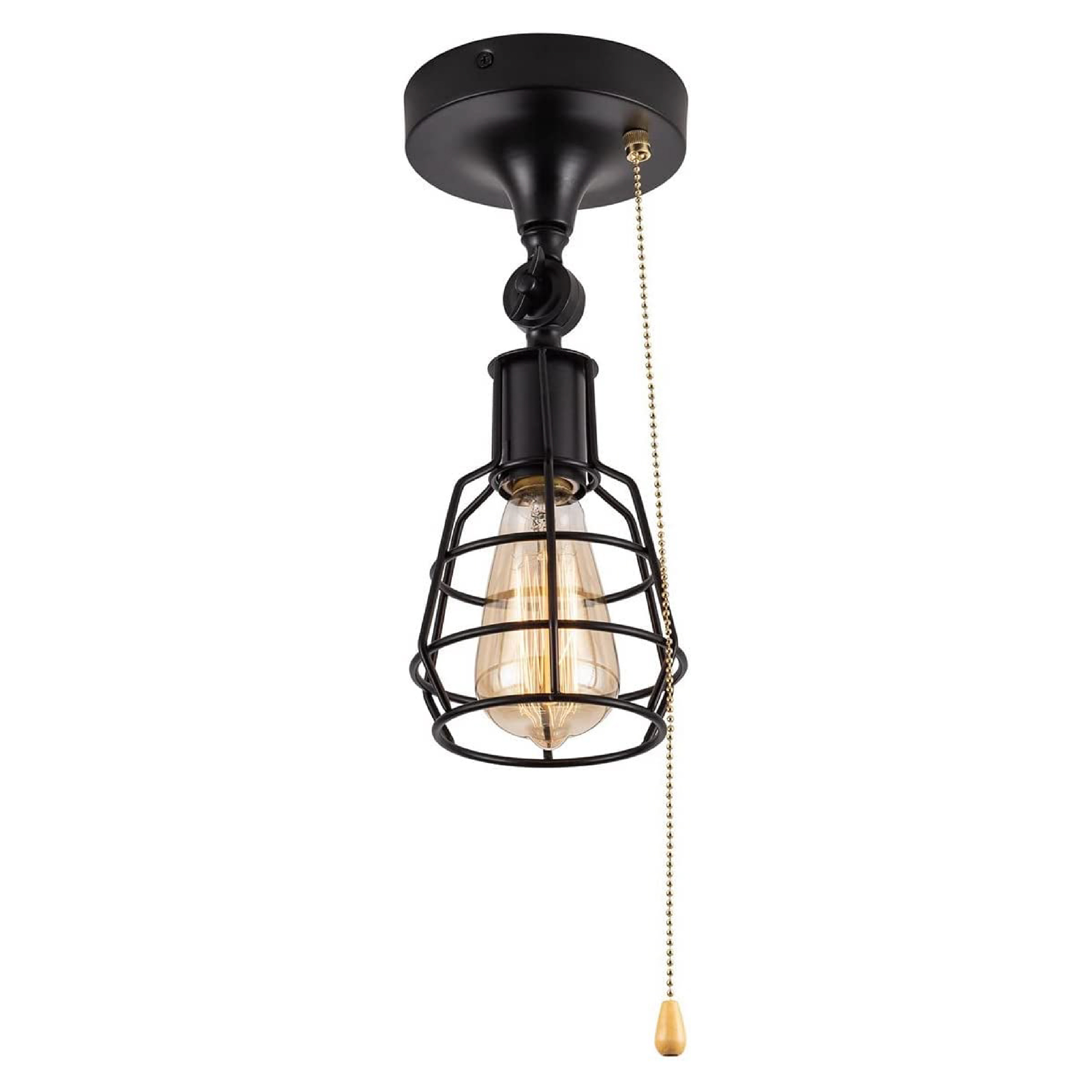 Oil Black fixture with pull chain 1 Light pull light fixture Industrial pull chain light