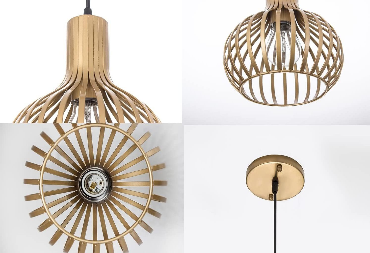 Modern brass industrial pendant light cage pendant fixture