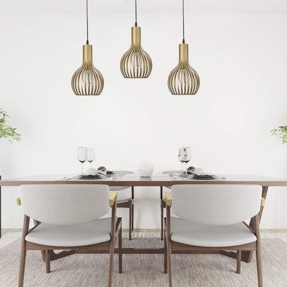 Modern brass industrial pendant light cage pendant fixture