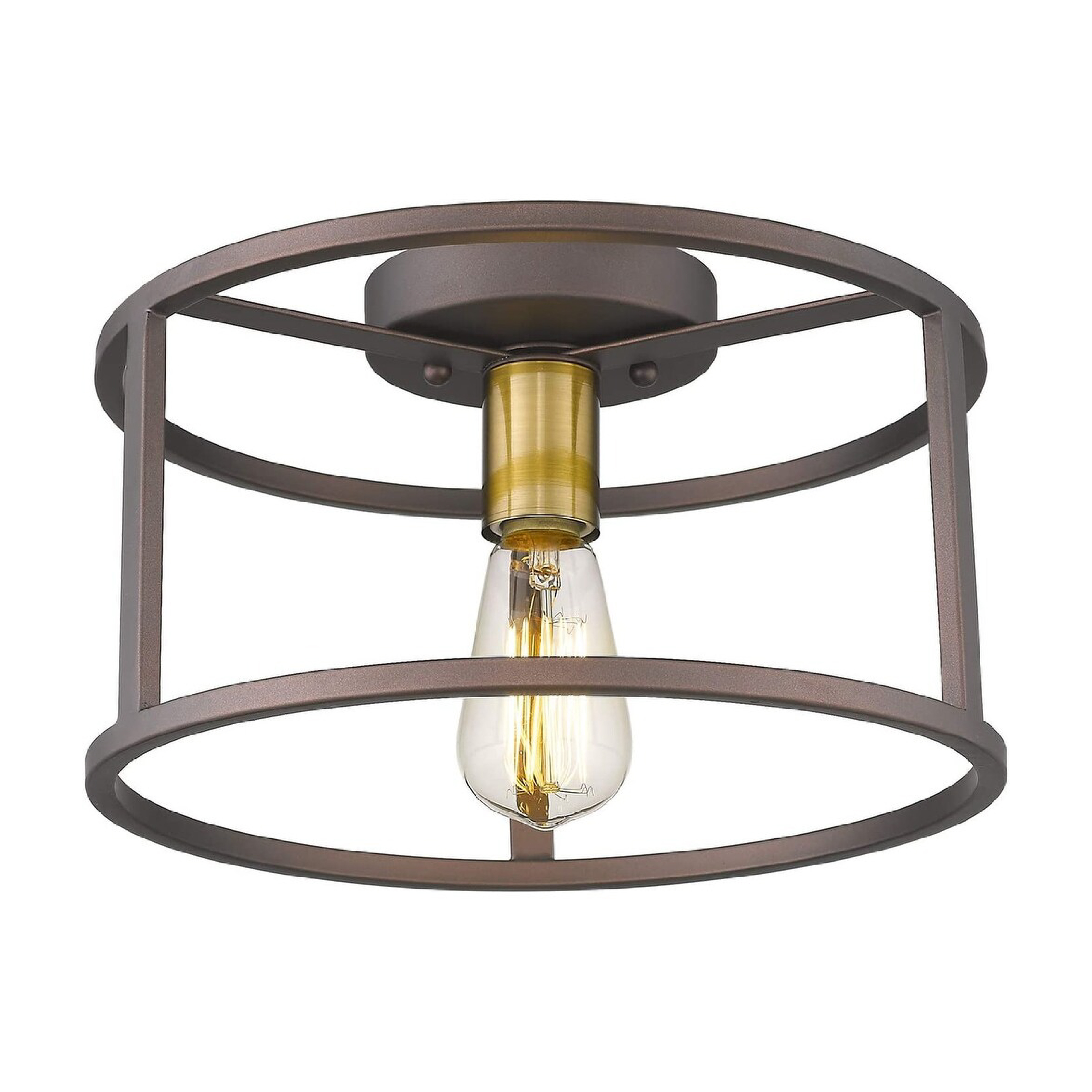 Vintage industrial ceiling light fixture with oil-rubbed bronze finish