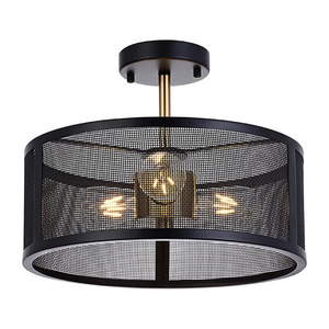 3 bedroom light fixture Black semi flush mount ceiling light Classic Metal flush mount lighting