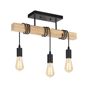 3 wood ceiling light Black rustic kitchen light fixtures Vintage farmhouse light fixtures ceiling