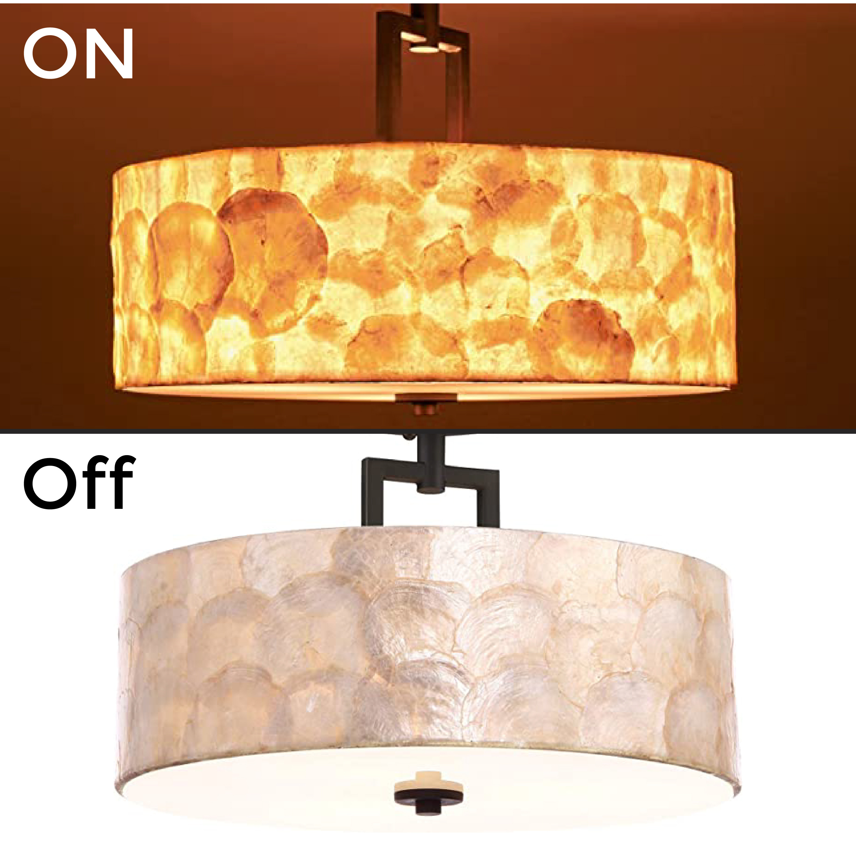 3 shell chandelier Oil-Rubbed Bronze hall lights ceiling mount Metal coastal lighting fixtures