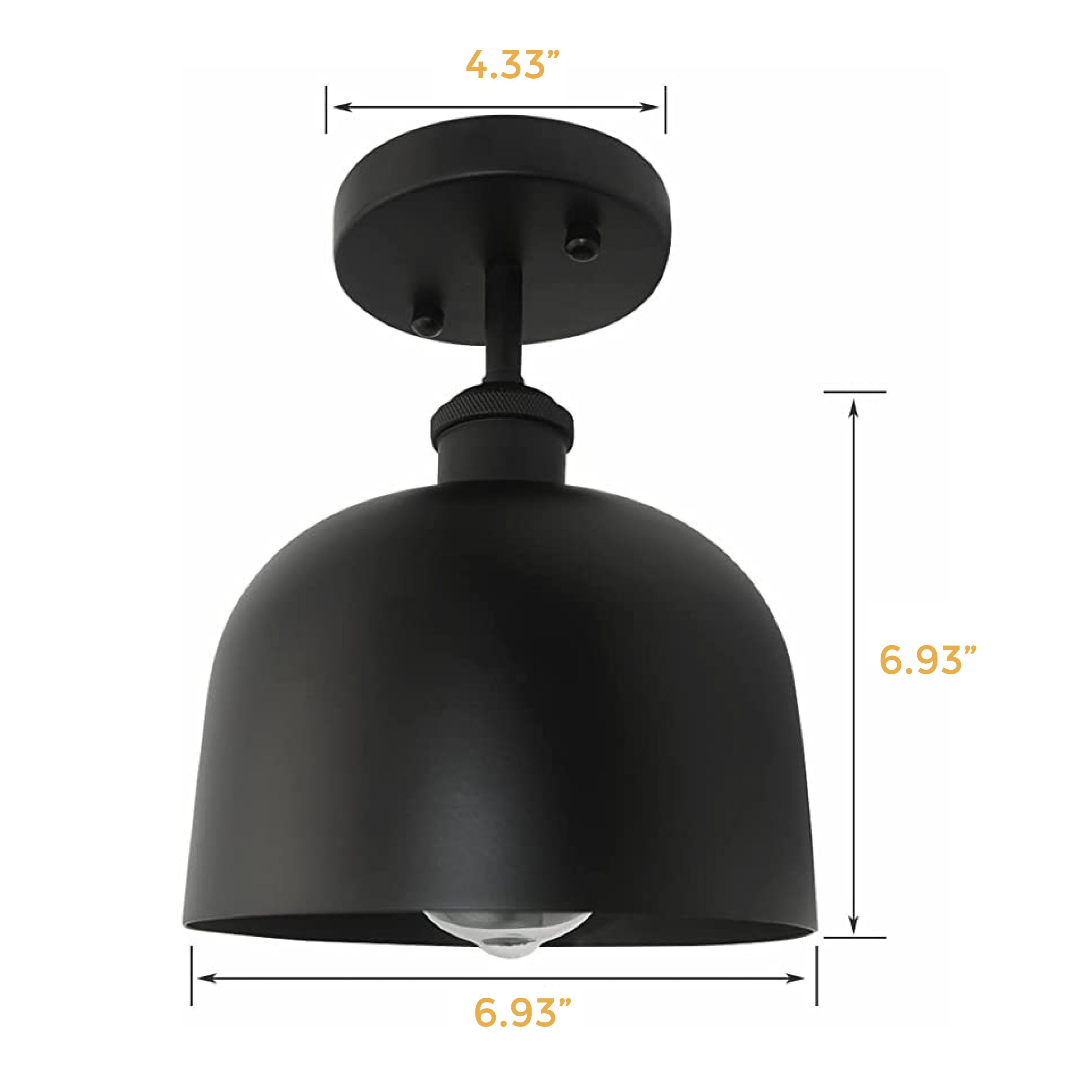 Black industrial ceiling light Metal matte black light fixture Industrial hallway light fixture