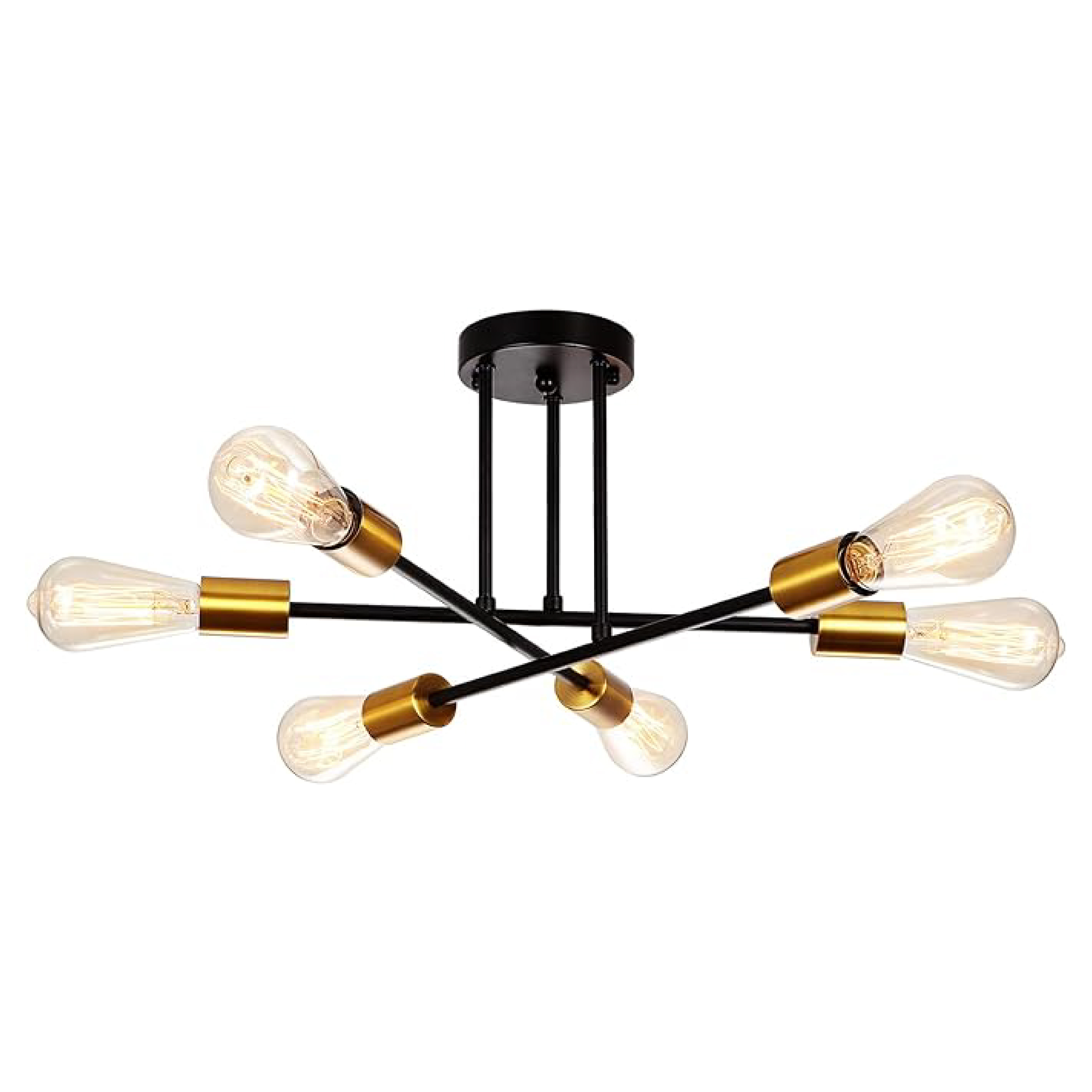 6 light modern sputnik light vintage semi flush mount light