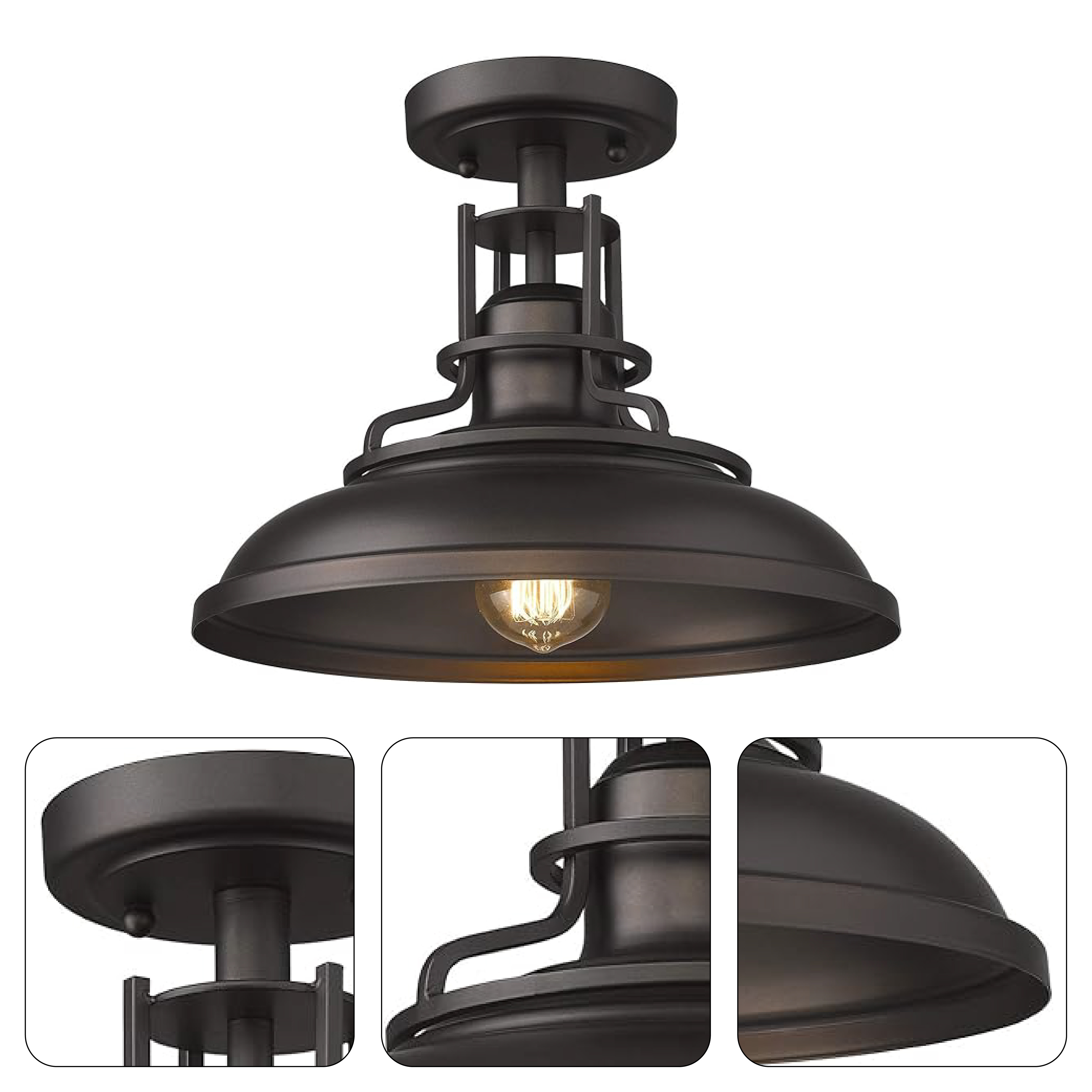 Hallway farmhouse ceiling light fixture black semi flush mount light fixture