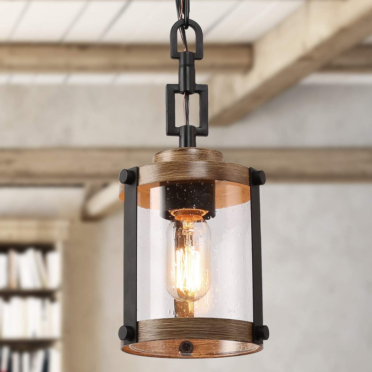 Industrial rustic kitchen pendant lighting glass kitchen island lighting