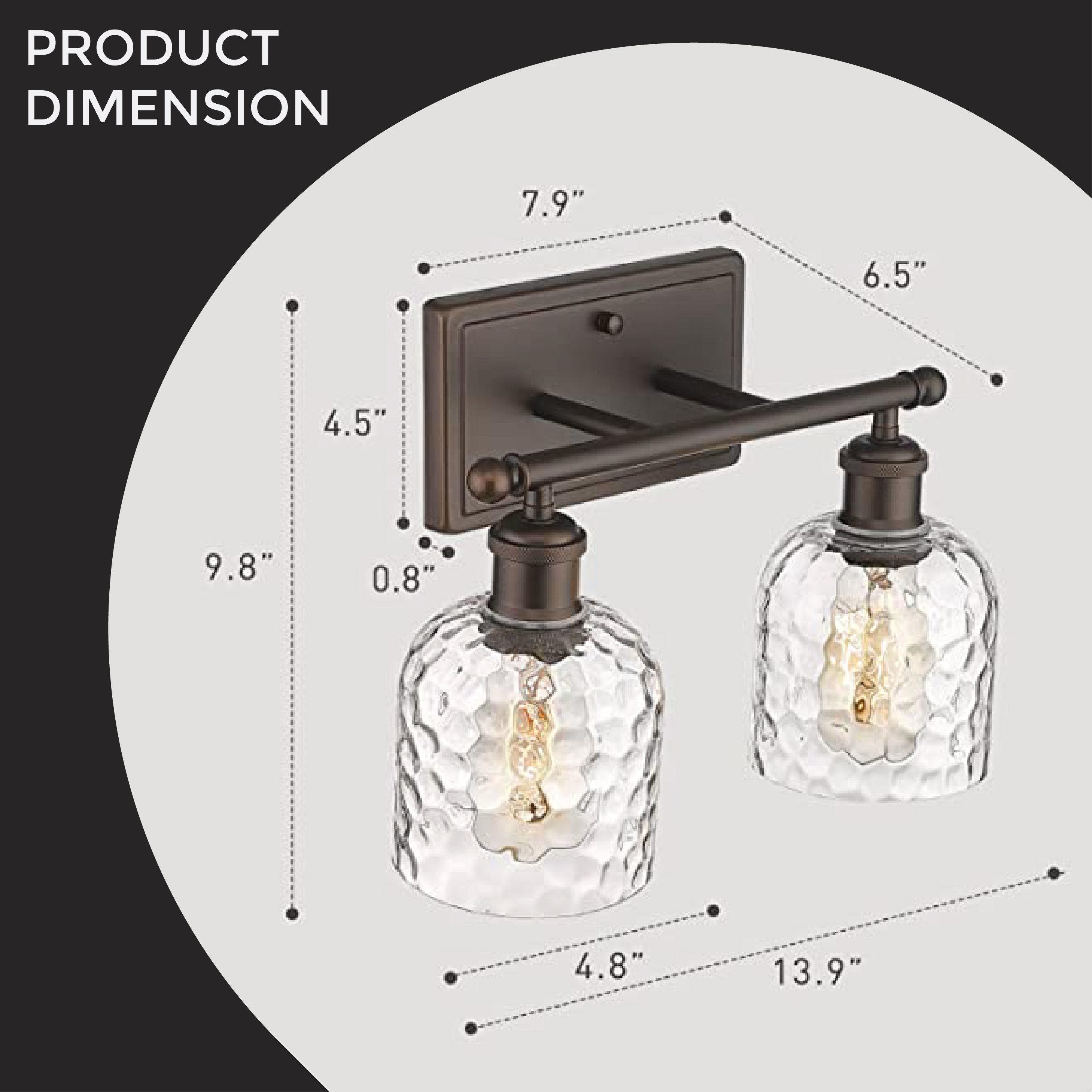 2 light vanity fixture Metal bronze vanity light Oil Rubbed Bronze bathroom wall lights