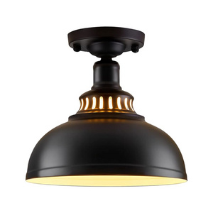 Industrial semi flush mount ceiling light fixture farmhouse black close to ceiling light