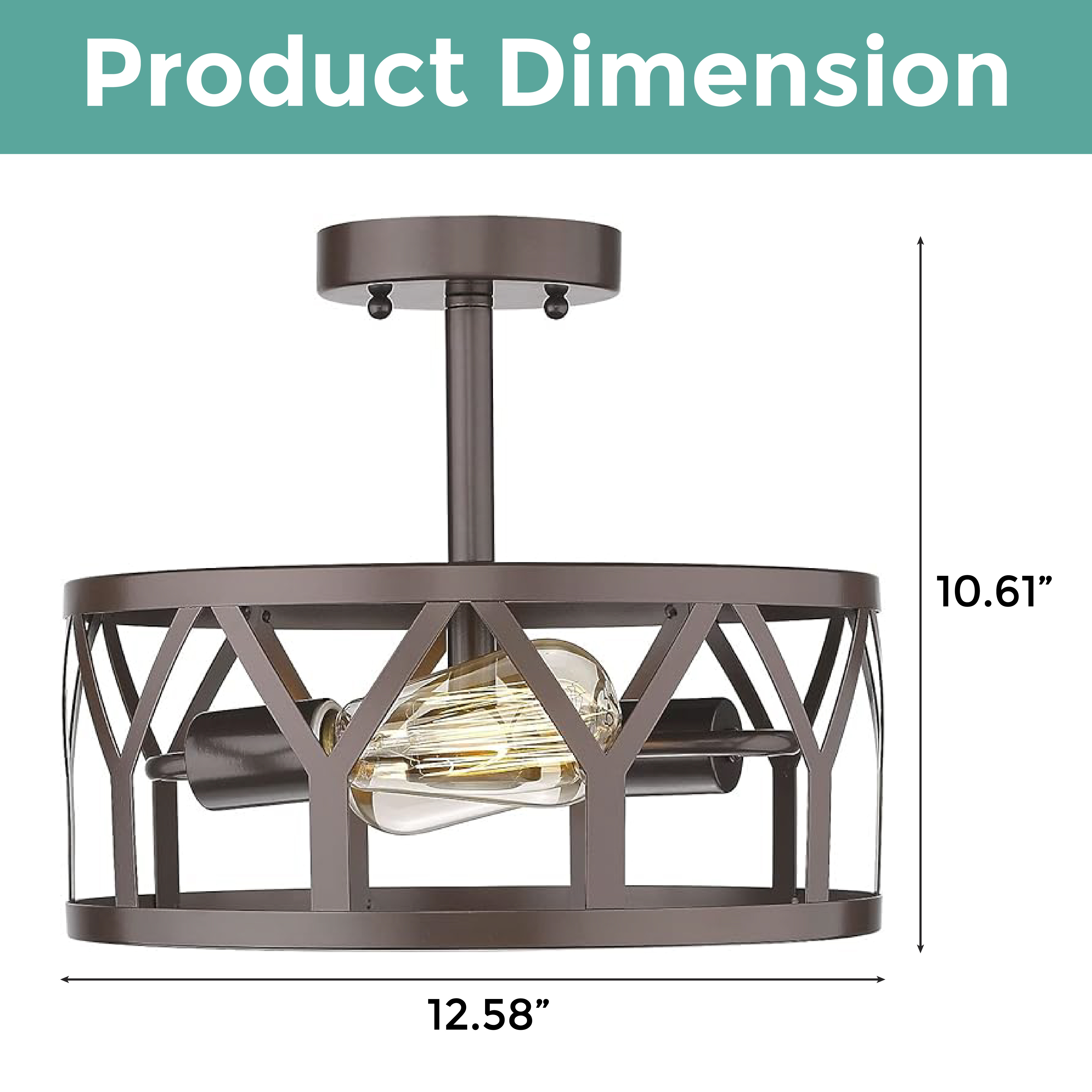 Vintage semi flush mount ceiling lights industrial close to ceiling light fixture