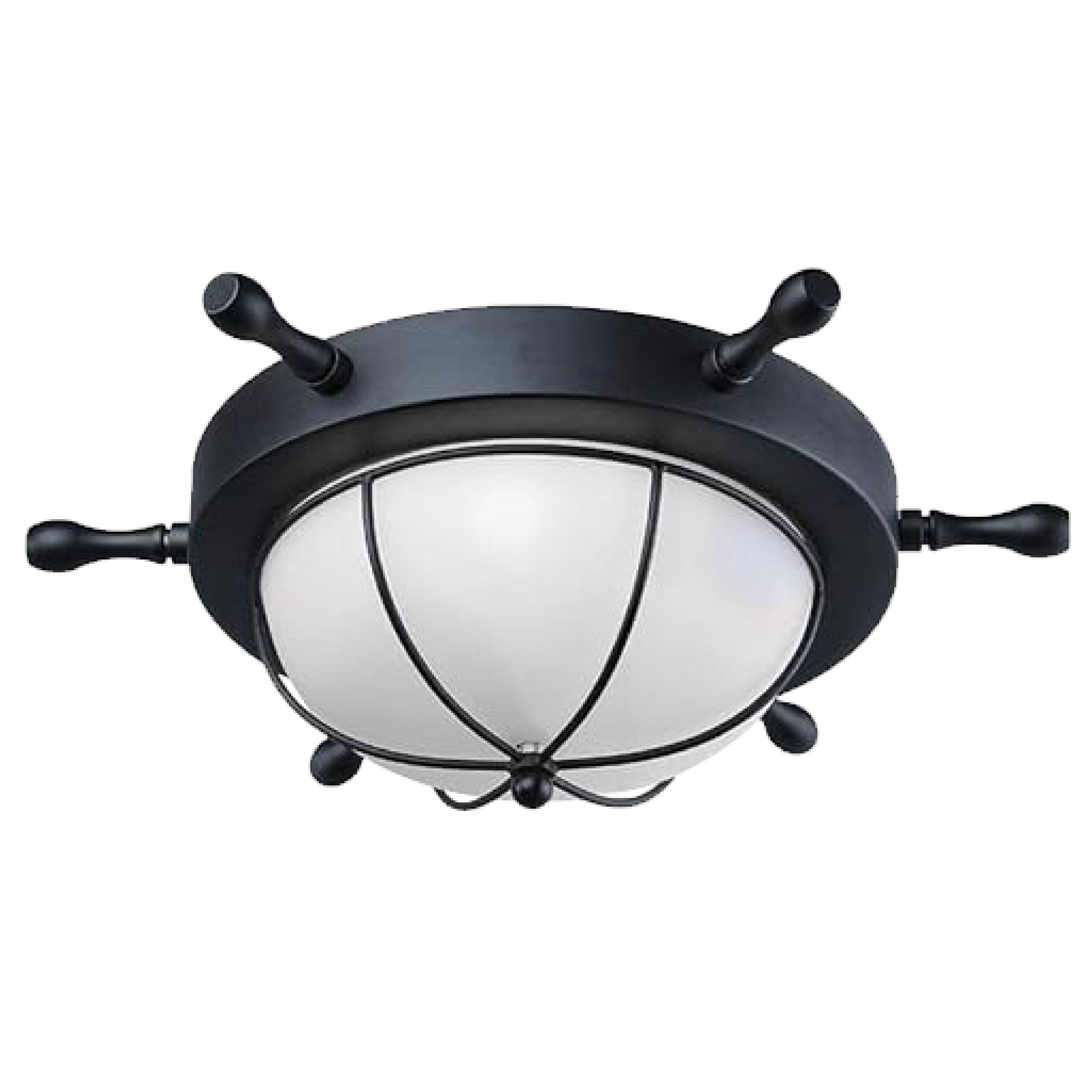 Industrial glass autical ceiling light black flush Mounts