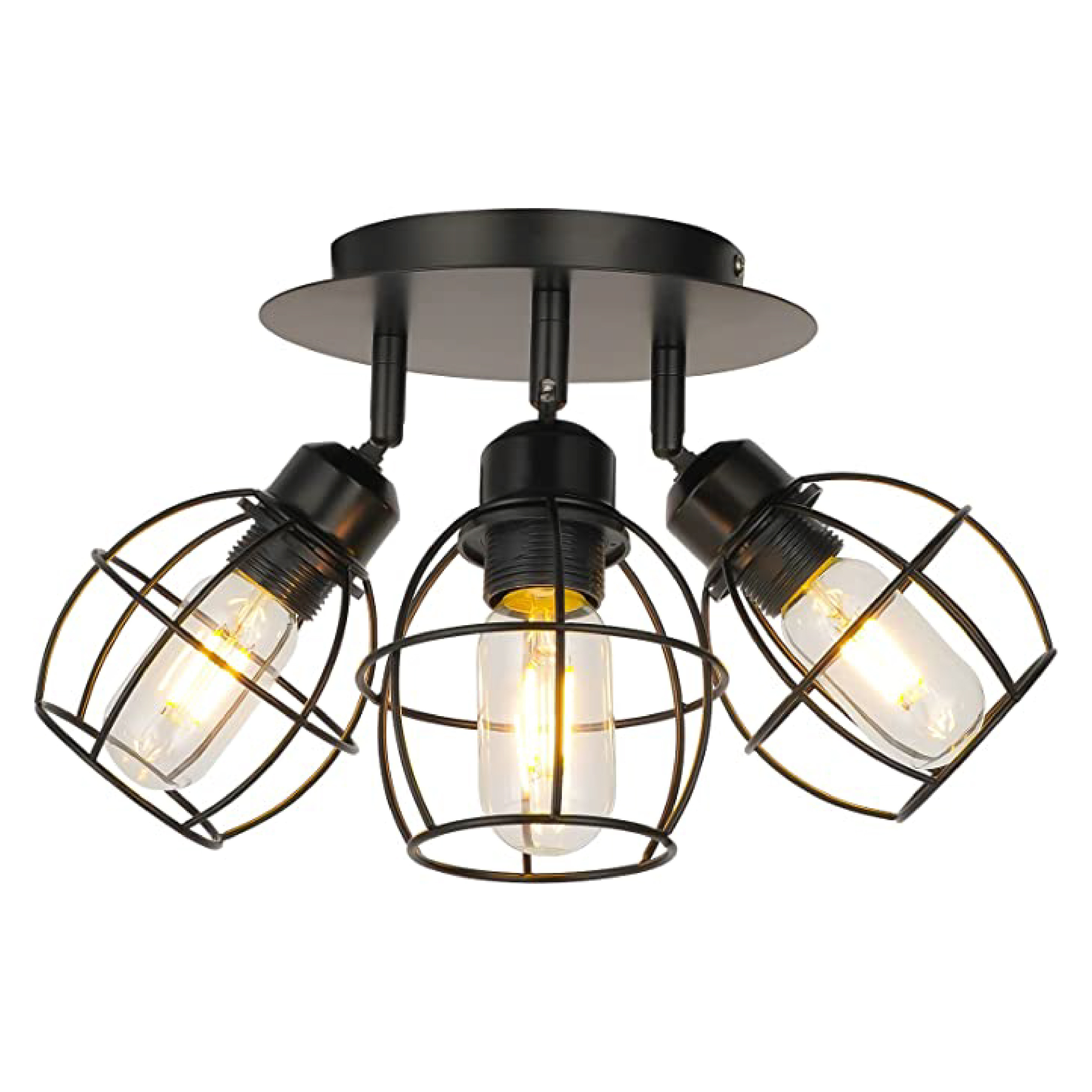 3 rustic ceiling light Black industrial flush mount ceiling light Metal entryway light fixture