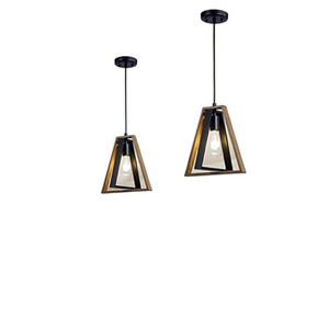 Black & Wood pendant light Adjustable Kitchen Island light Metal Steel Hanging Light Fixture