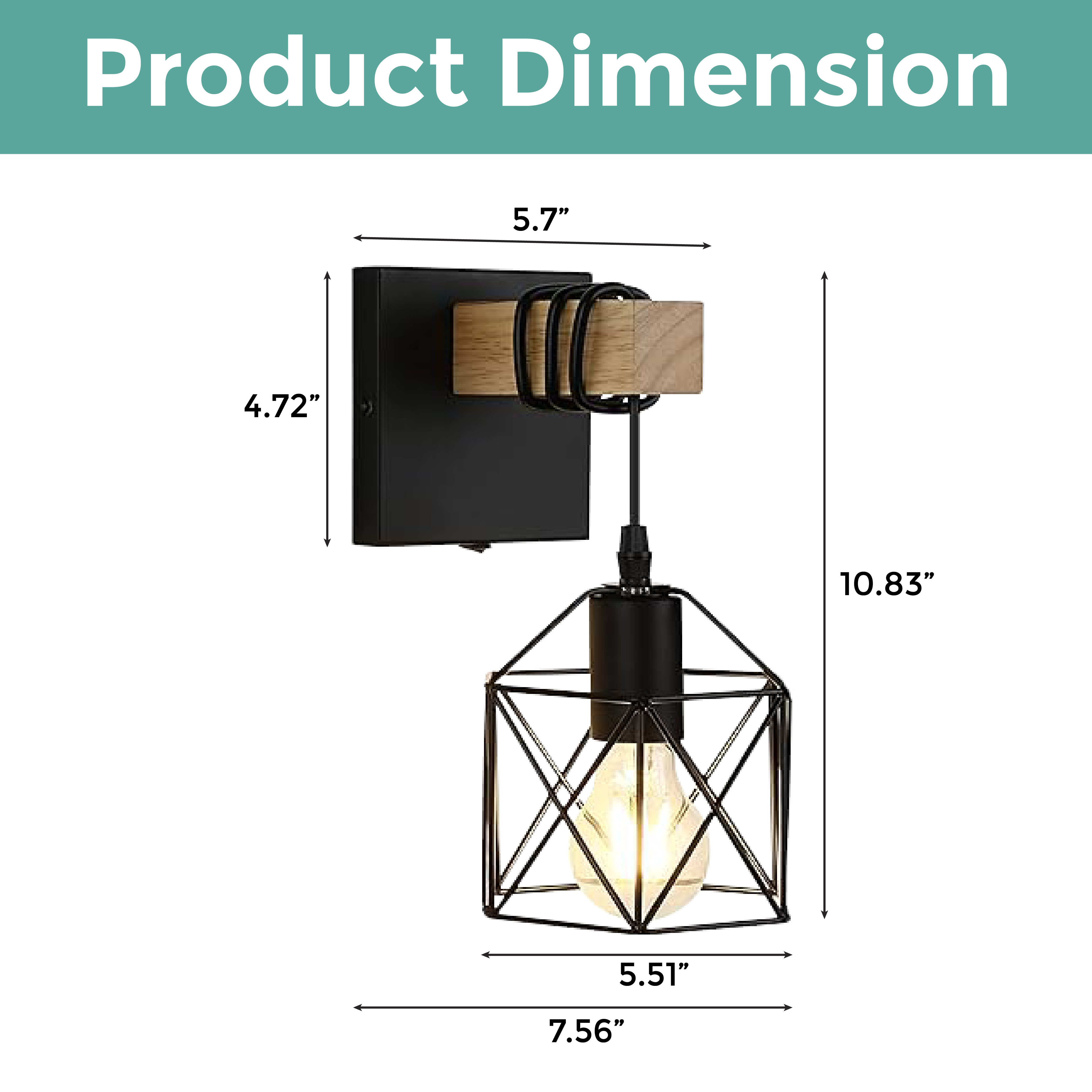 Industrial light bulbs Black wall sconce Metal wall mount light